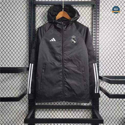 Créer Max Maillot Veste Coupe vent Real Madrid 2023/24 Noir