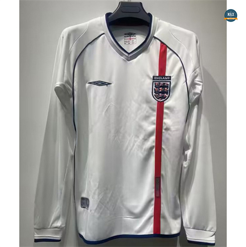 Soldes Max Maillot Retro 2002 Angleterre Domicile Manche Longue