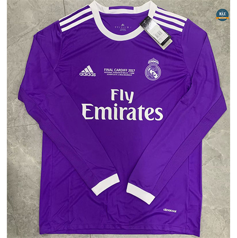 Marque Max Maillot Retro 2016-17 Real Madrid Exterieur Manche Longue