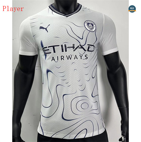 Nouveaux Max Maillots Player Version 2024/25 Manchester City Blanc