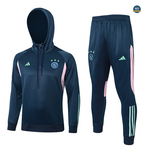 Vente Max Maillots Survetement AFC Ajax à capuche 2024/25 bleu royal