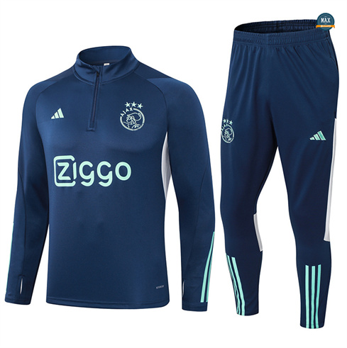 Soldes Max Maillots Survetement AFC Ajax 2024/25 bleu royal