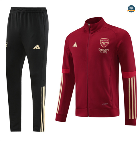 Nouveaux Max Maillots Veste Survetement Arsenal 2024/25 rouge bordeaux