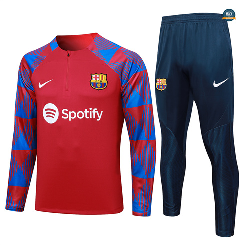 Créer Max Maillots Survetement Enfant Barcelone 2024/25 rouge