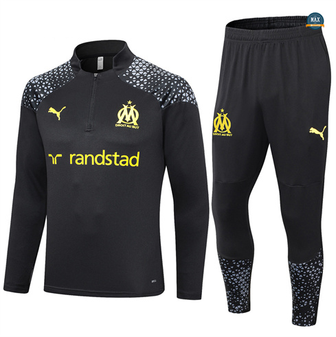 Nouveaux Max Maillots Survetement Enfant Olympique Marseille 2024/25 noir