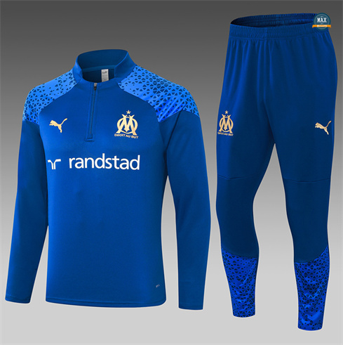 Soldes Max Maillot Survetement Enfant Olympique Marseille 2024/25 bleu