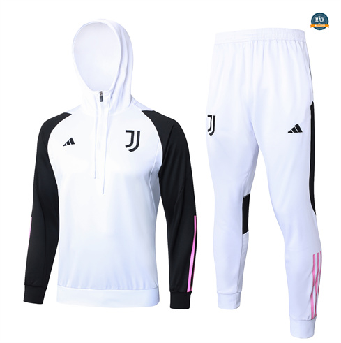 Soldes Max Maillots Survetement Juventus à capuche 2024/25 Blanc