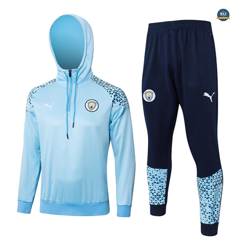 Acheter Max Maillot Survetement Manchester City à capuche 2024/25 bleu clair