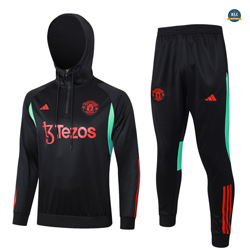 Acheter Max Maillot Survetement Manchester United à capuche 2024/25 noir