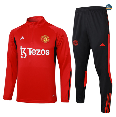 Soldes Max Maillot Survetement Manchester United 2024/25 rouge