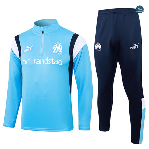 Soldes Max Maillots Survetement Olympique Marseille 2024/25 bleu ciel