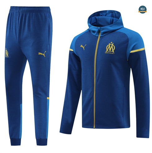 Flocage Max Maillot Survetement Olympique Marseille à capuche 2024/25 bleu