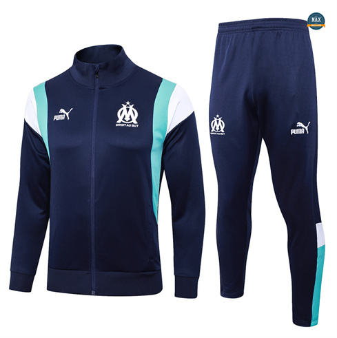 Nouveaux Max Maillots Veste Survetement Olympique Marseille 2024/25 bleu royal