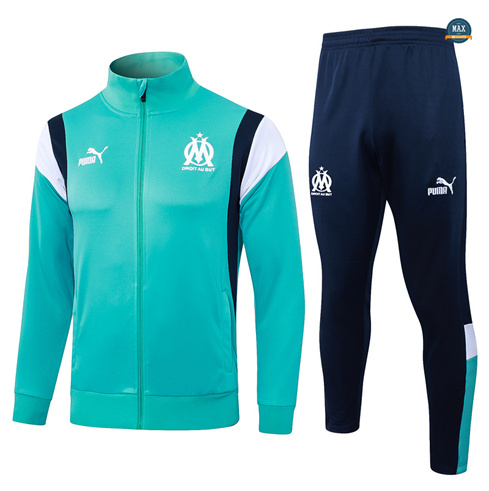 Soldes Max Maillot Veste Survetement Olympique Marseille 2024/25 Couleur bleu lac