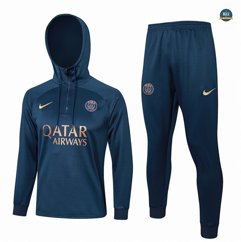 Marque Max Maillot Survetement Paris Saint Germain à capuche 2024/25 bleu royal