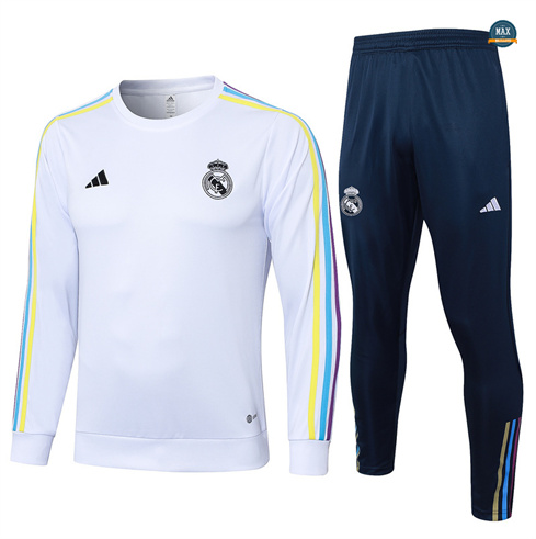 Soldes Max Maillots Survetement Real Madrid 2024/25 Blanc