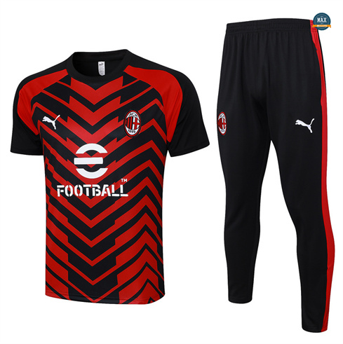 Vente Max Maillots AC Milan polo + Pantalon Training 2024/25 rouge