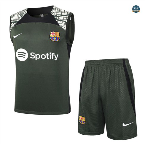 Soldes Max Maillots Barcelone Ensemble Short Debardeur 2024/25 vert foncé