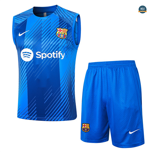 Créer Max Maillots Barcelone Ensemble Short Debardeur 2024/25 bleu