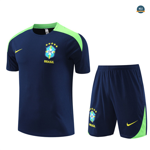 Marque Max Maillots Brésil Enfant + Shorts 2024/25 Training bleu royal