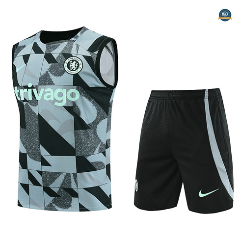 Vente Max Maillots Chelsea Ensemble Short Debardeur 2024/25 bleu clair