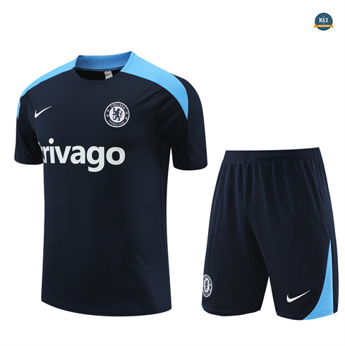 Créer Max Maillots Chelsea Enfant + Shorts 2024/25 Training bleu marine