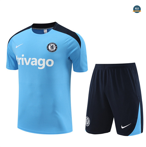 Acheter Max Maillot Chelsea Enfant + Shorts 2024/25 Training bleu clair