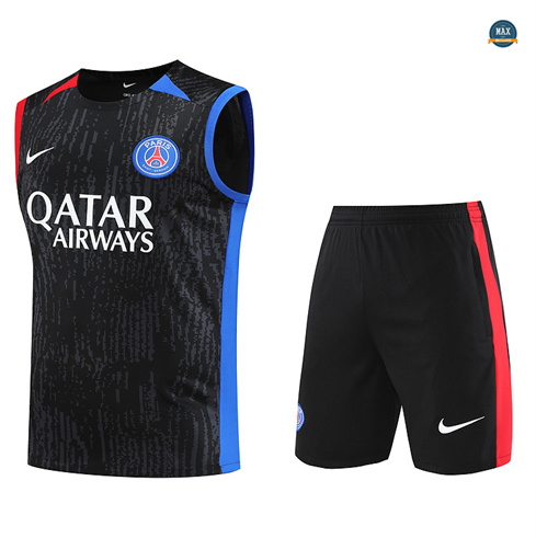 Nouveaux Max Maillots Paris Saint Germain Ensemble Short Debardeur 2024/25 noir