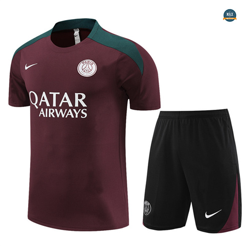 Marque Max Maillot Paris Saint Germain Enfant + Shorts 2024/25 Training rouge bordeaux