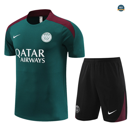 Soldes Max Maillots Paris Saint Germain Enfant + Shorts 2024/25 Training vert