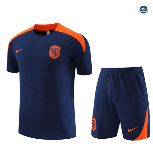 Nouveaux Max Maillots Pays-Bas Enfant + Shorts 2024/25 Training bleu royal