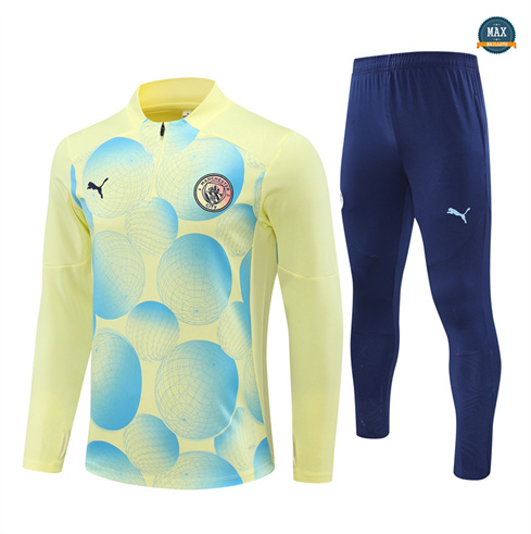 Grossiste Max Survetement Enfant Manchester City 2024/25 jaune clair