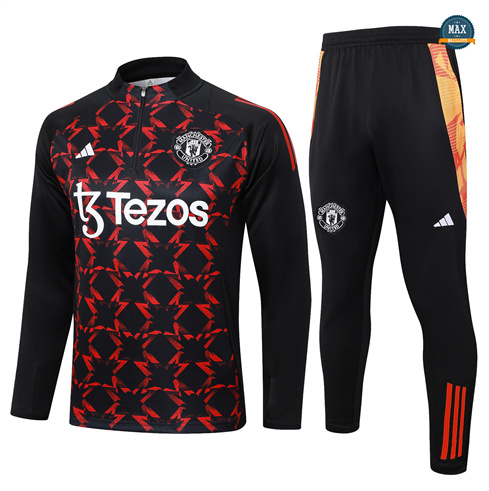 Nouveau Max Survetement Enfant Manchester United 2024/25 noir