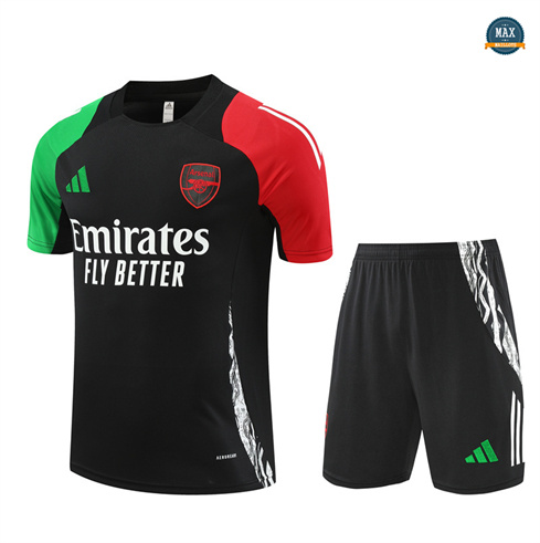 Grossiste Max Maillot Training Arsenal + Short 2024/25 noir