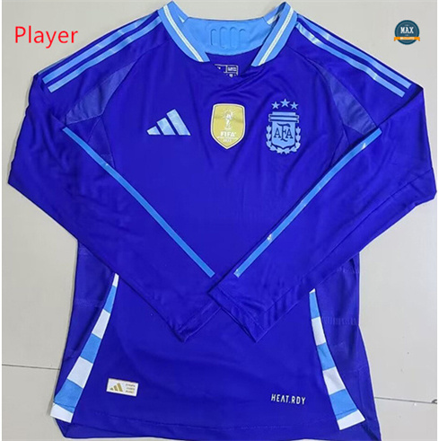 Soldes Max Maillot Player Version 2024/25 Argentine Exterieur Manche Longue pas cher fiable