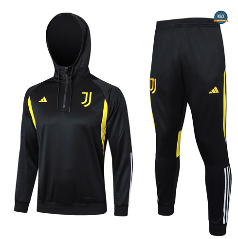 Flocage Max Survetement Enfant à capuche Juventus 2024/25 noir pas cher fiable