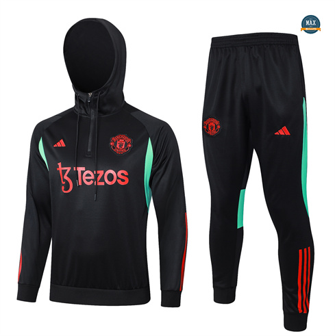 Nouveaux Max Survetement Enfant à capuche Manchester United 2024/25 noir pas cher fiable