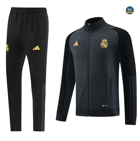 Vente Max Veste Survetement Real Madrid 2024/25 gris foncé pas cher fiable