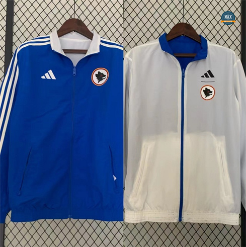 Nouveaux Max Réversible Coupe vent AS Rome 2024/25 bleu pas cher fiable