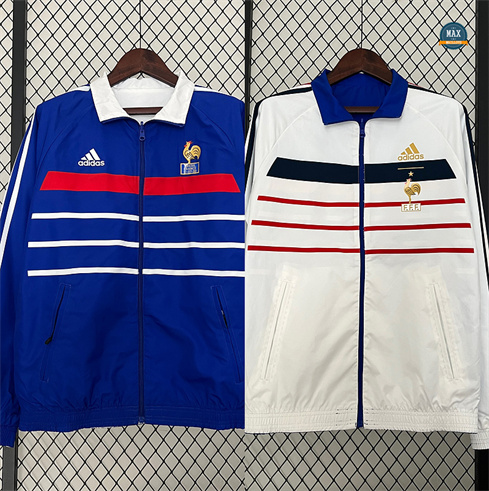 Flocage Max Réversible Coupe vent 1998 France retro 2024/25 bleu pas cher fiable