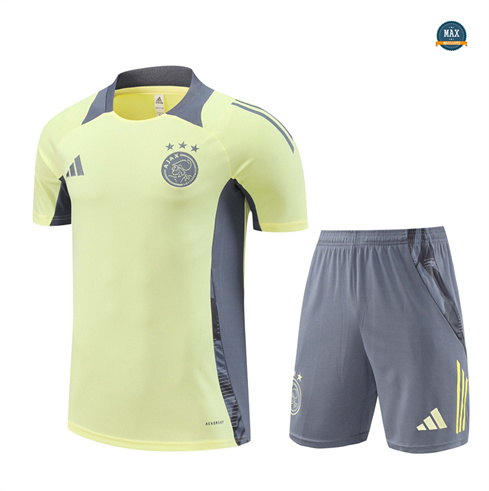 Nouveau Maillot Training Ajax Enfant + Short 2024/25 Jaune Clair