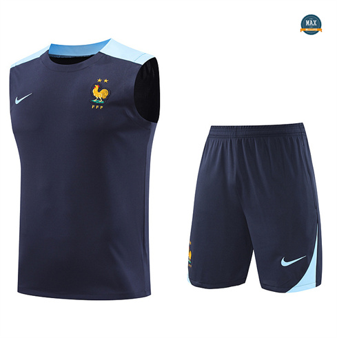 Choix Maillot Training France Ensemble Short Debardeur 2024/25 Bleu