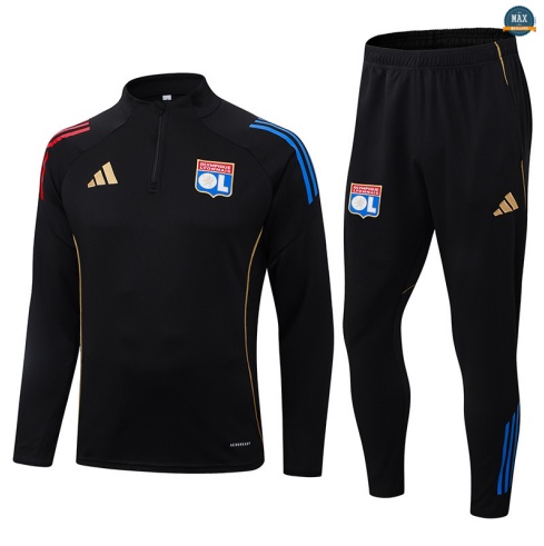 Maxmaillots Survetement Lyon 2025/26 Noir/Bleu/Rouge discout