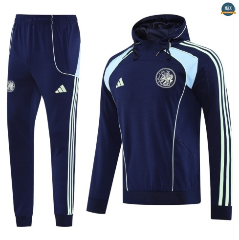 Maxmaillots Sweatshirt à capuche Ajax 2025/26 Bleu Marine Online