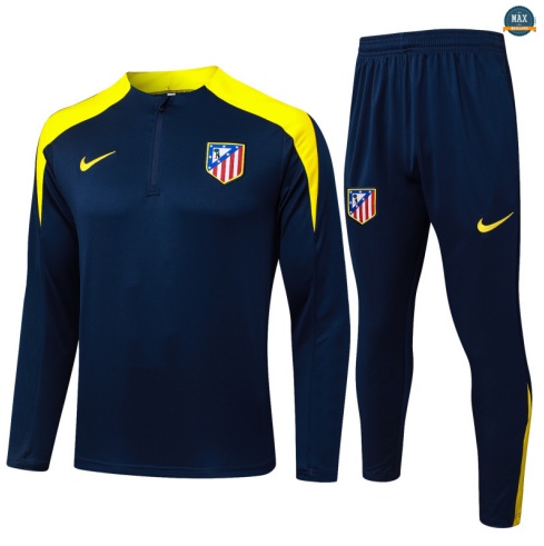 Maxmaillots Survetement Atletico Madrid 2025/26 Bleu Marine/Jaune Pas Cher
