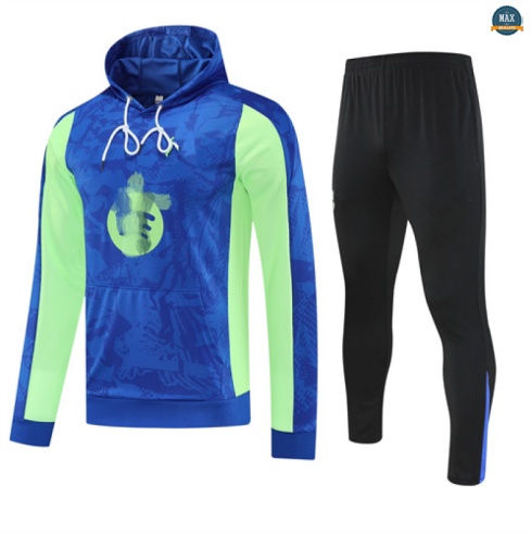 Maxmaillots Sweatshirt à capuche Barcelone 2025/26 Bleu/Noir/Vert Online