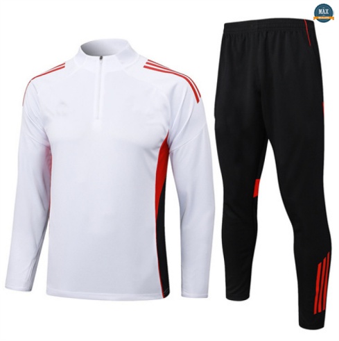 Maxmaillots Survetement Bayern Munich 2025/26 Blanc/Noir/Rouge Pas Cher
