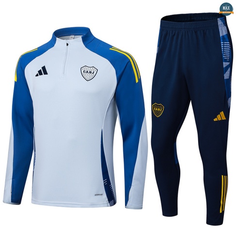 Maxmaillots Survetement Boca Juniors 2025/26 Blanc/Bleu/Jaune Pas chèr