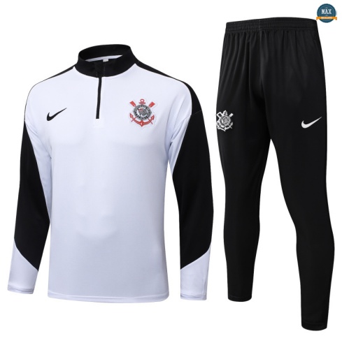 Maxmaillots Survetement Corinthiens 2025/26 Blanc/Noir discout