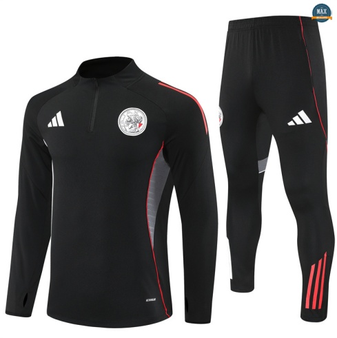 Maxmaillots Survetement Enfant Ajax 2025/26 Noir/Rouge/Blanc/Gris Online